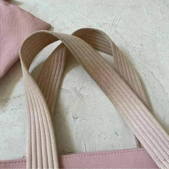 Lacoste PVC Tote Bag Baby Pink Canvas Handles Y2K Shoulder Bag Matching Wallet - Picture 10 of 16